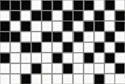 Black and White Patterned Ceramic Mosaic Waterline Tiles
